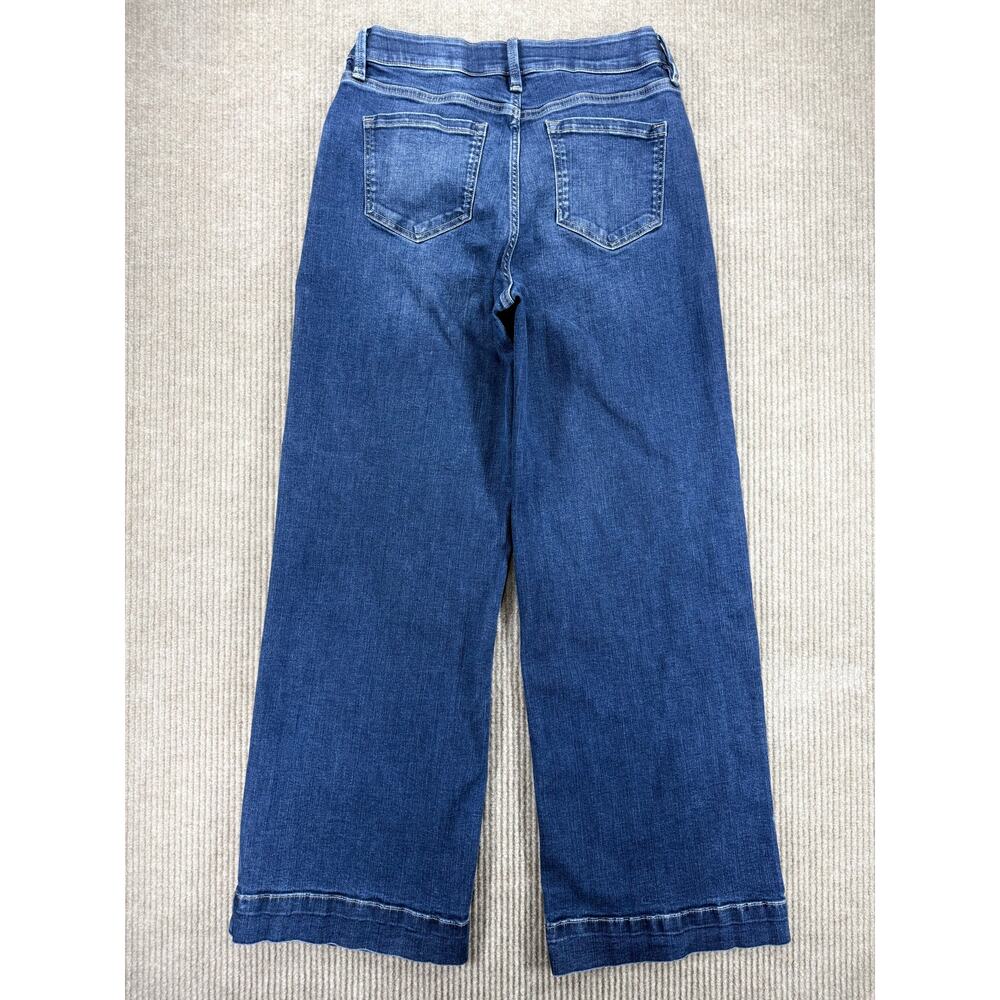 Liz Claiborne Wide Leg High Rise Cropped Blue Jeans Size 8 - Picture 2 of 8